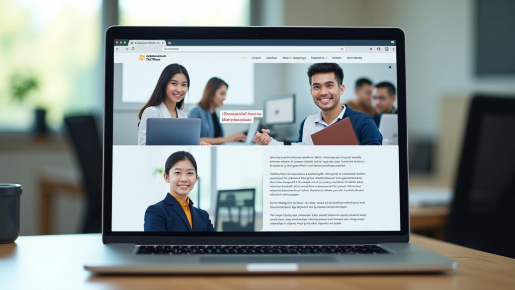 Website mockup showing diverse Malaysian representation in hero images and throughout the design